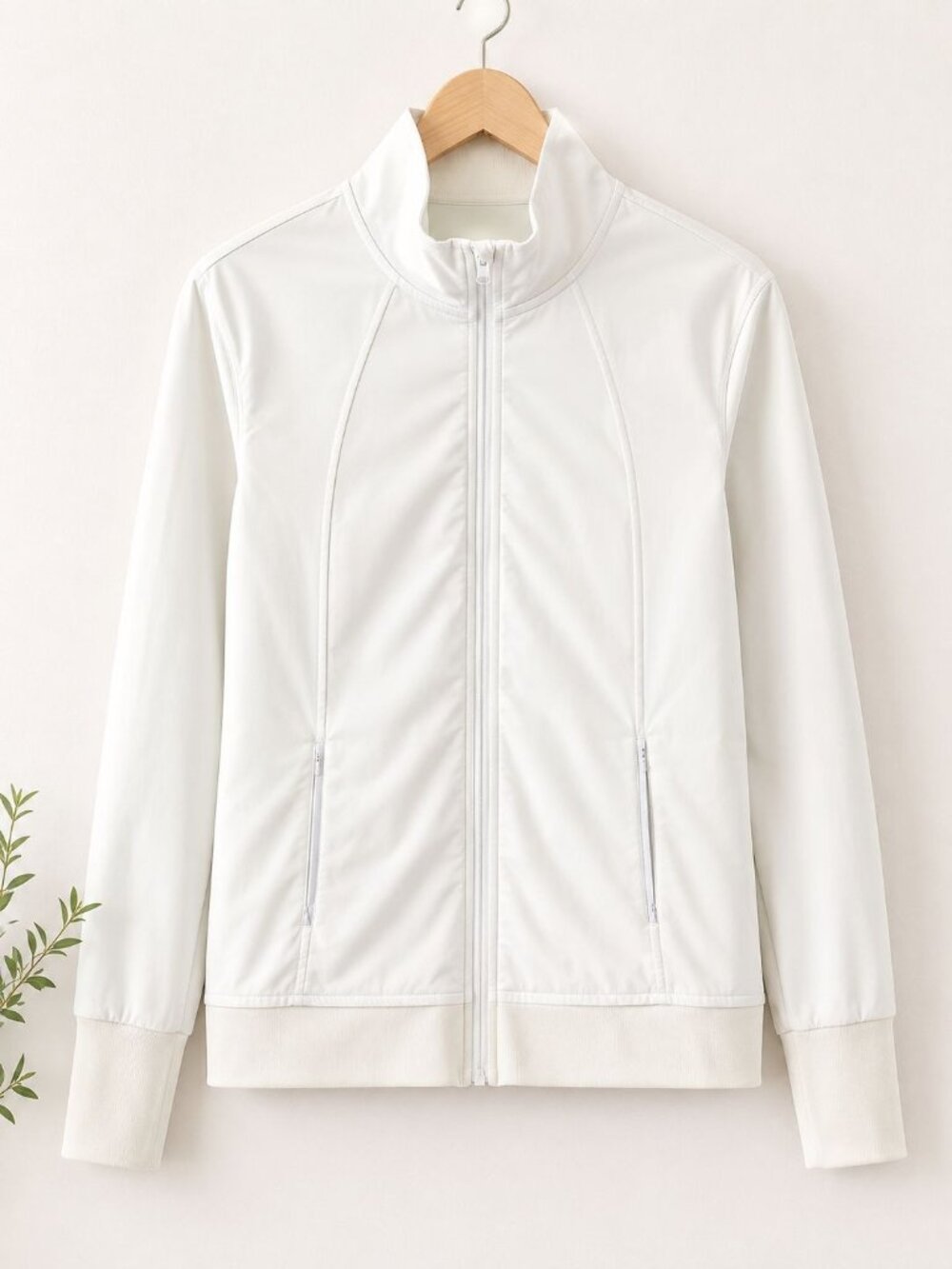 ZYIA Active Mont Blanc Jacket Large White Full Zip Athletic Track Jacket